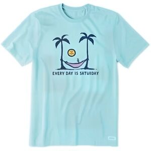 Life Is Good Men's Saturday Hammock Palms Short Sleeve Tee Classic Fit Medium